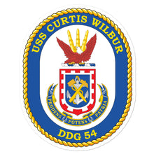 Load image into Gallery viewer, USS Curtis Wilbur (DDG-54) Ship&#39;s Crest Vinyl Sticker