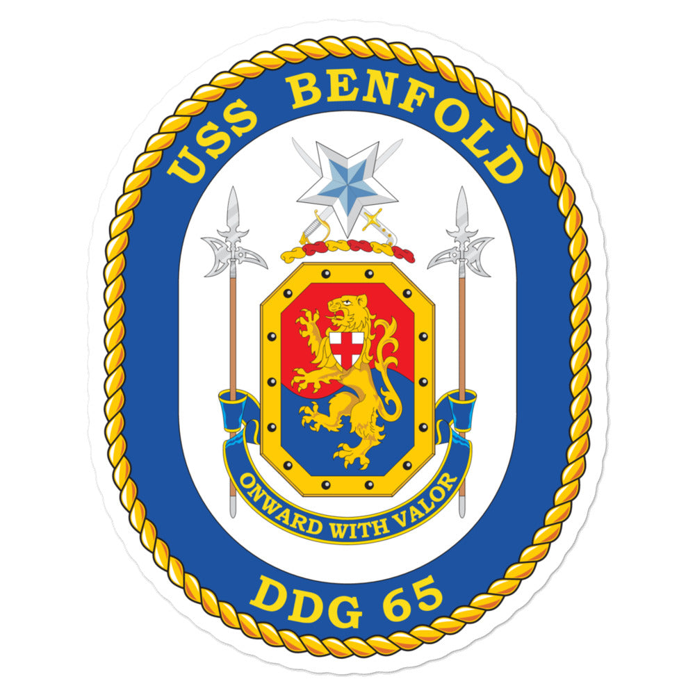 USS Benfold (DDG-65) Ship's Crest Vinyl Sticker
