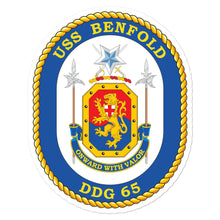 Load image into Gallery viewer, USS Benfold (DDG-65) Ship&#39;s Crest Vinyl Sticker