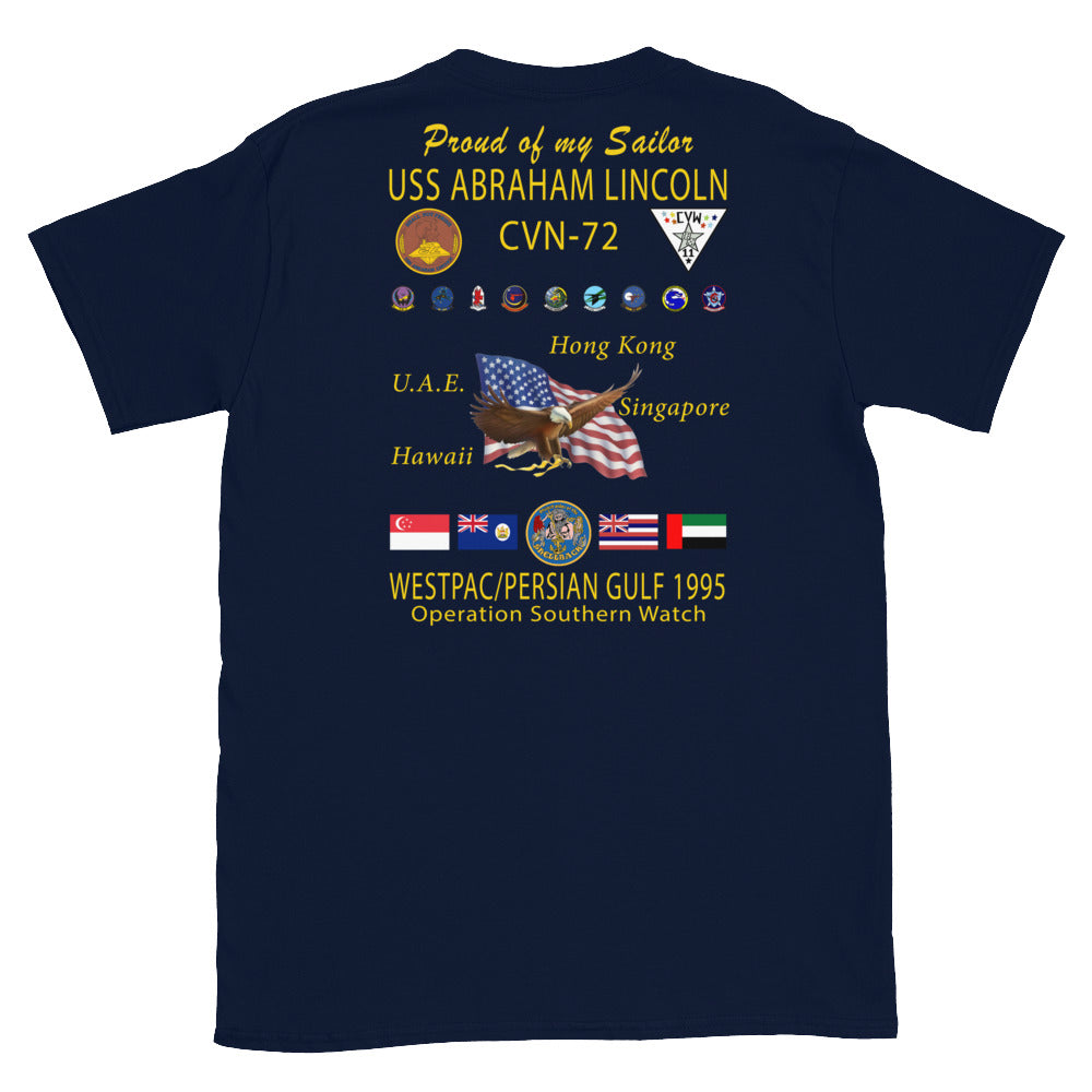 USS Abraham Lincoln (CVN-72) 1995 Cruise Shirt - FAMILY