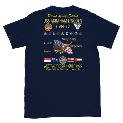 USS Abraham Lincoln (CVN-72) 1995 Cruise Shirt - FAMILY