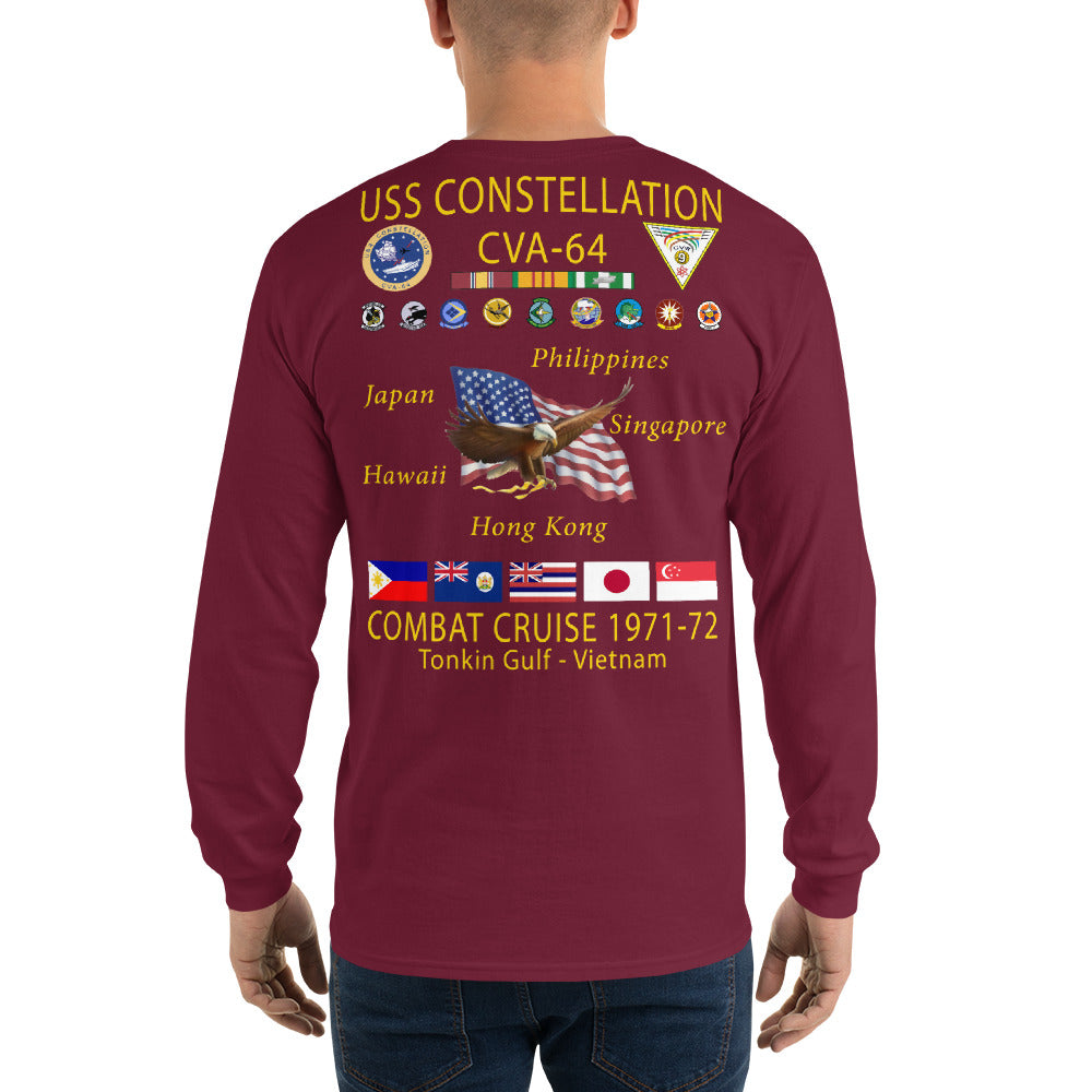 USS Constellation (CVA-64) 1971-72 Long Sleeve Cruise Shirt