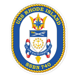 USS Rhode Island (SSBN-740) Ship's Crest Vinyl Sticker