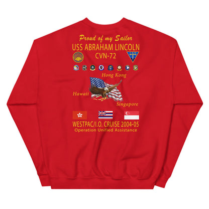 USS Abraham Lincoln (CVN-72) 2004-05 Cruise Sweatshirt - Family