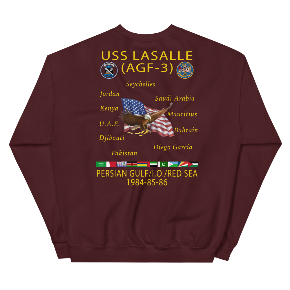 USS LASALLE (AGF-3) Custom Cruise Sweatshirt