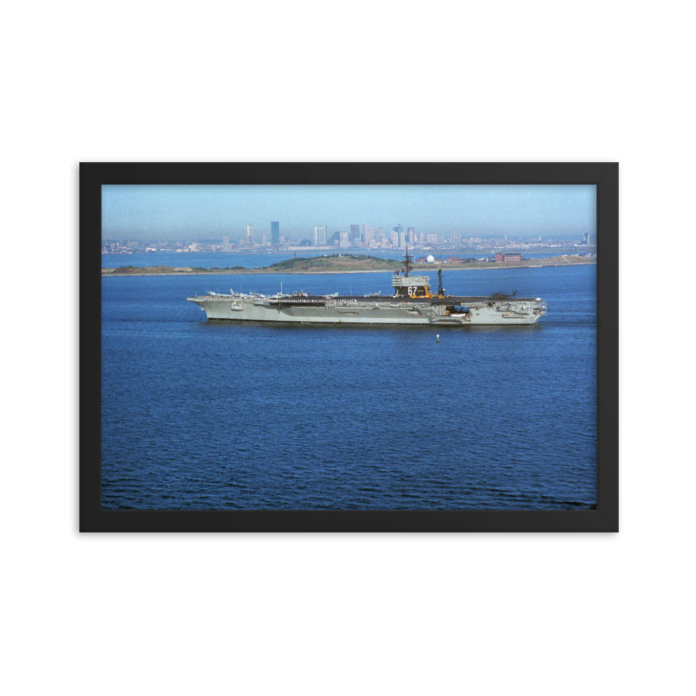 USS John F. Kennedy (CV-67) Framed Ship Photo - Boston Harbor