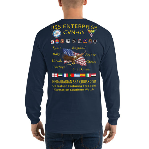 USS Enterprise (CVN-65) 2001 Long Sleeve Cruise Shirt