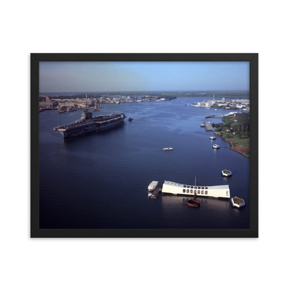 USS Ranger (CV-61) Framed Ship Photo - Pearl Harbor