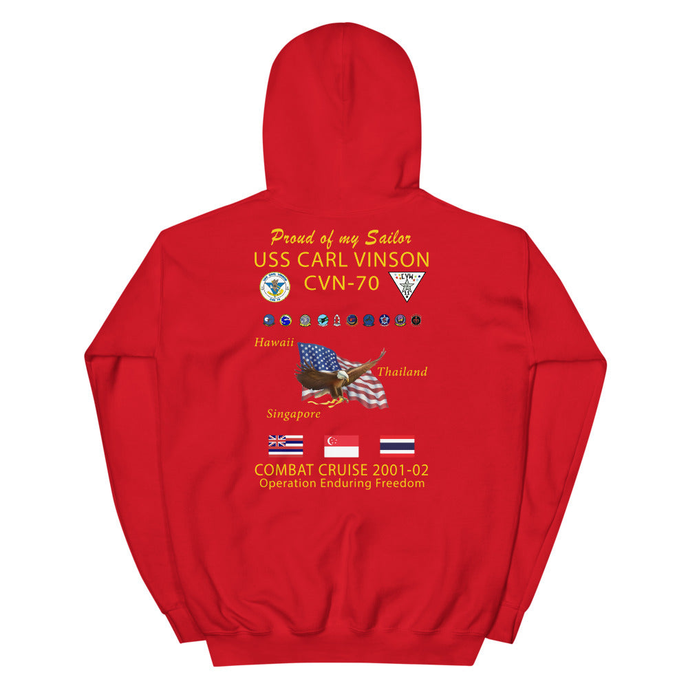 USS Carl Vinson (CVN-70) 2001-02 Cruise Hoodie - FAMILY