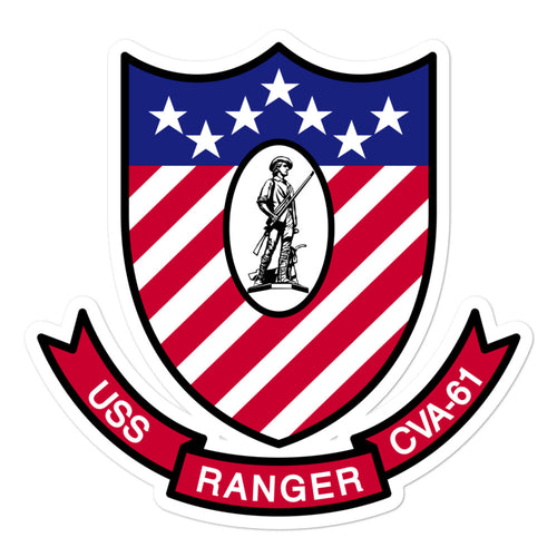 USS Ranger (CVA-61) Ship's Crest Vinyl Sticker