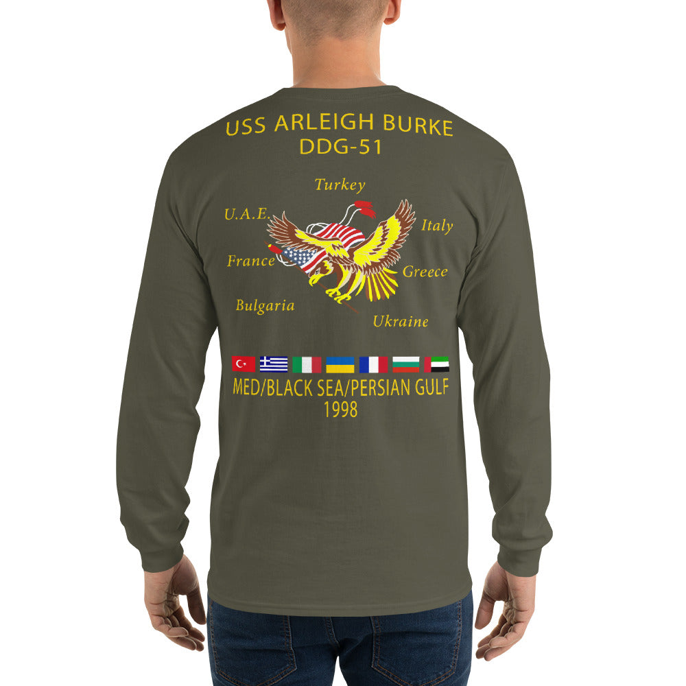 USS Arleigh Burke (DDG-51) 1998 Long Sleeve Cruise Shirt