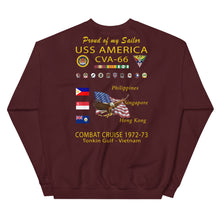 Load image into Gallery viewer, USS America (CVA-66) 1972-73 Cruise Sweatshirt - FAMILY