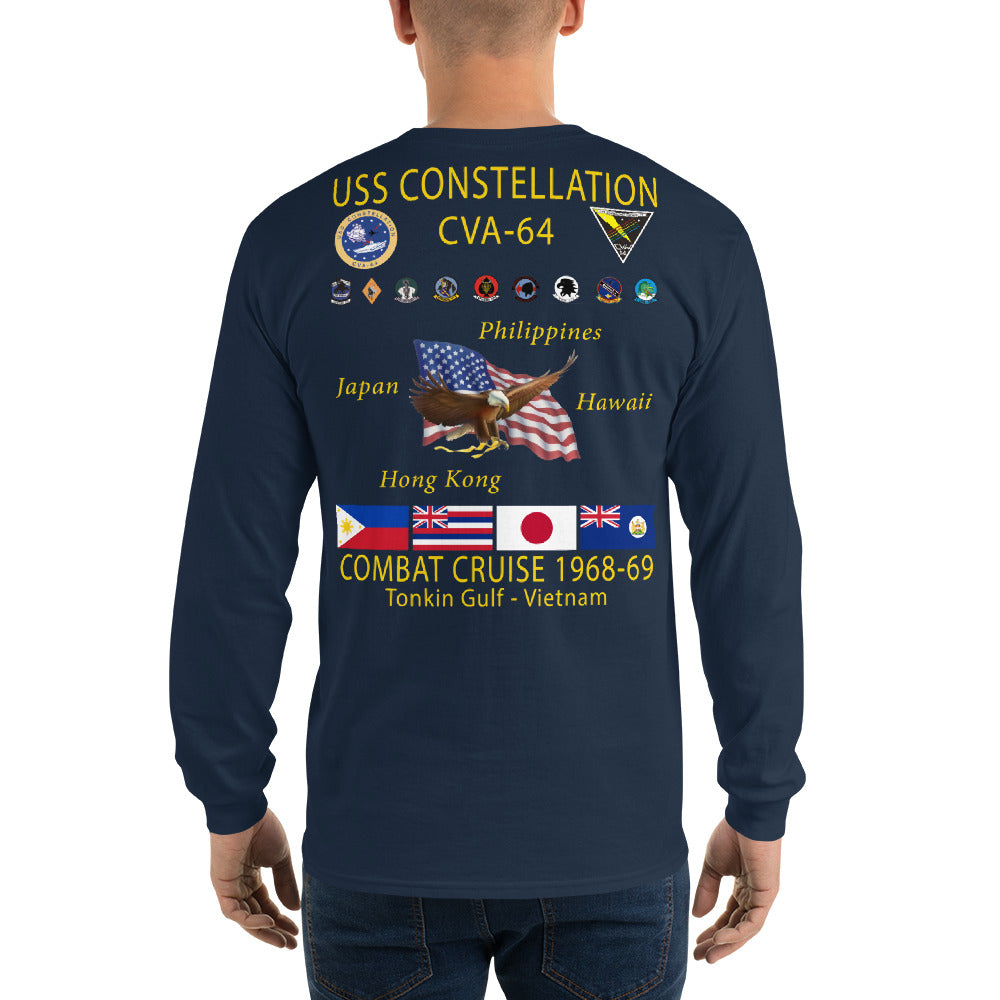 USS Constellation (CVA-64) 1968-69 Long Sleeve Cruise Shirt