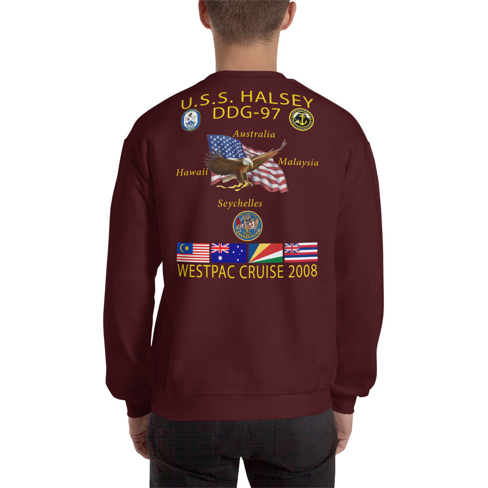 USS Halsey (DDG-97) 2008 Cruise Sweatshirt