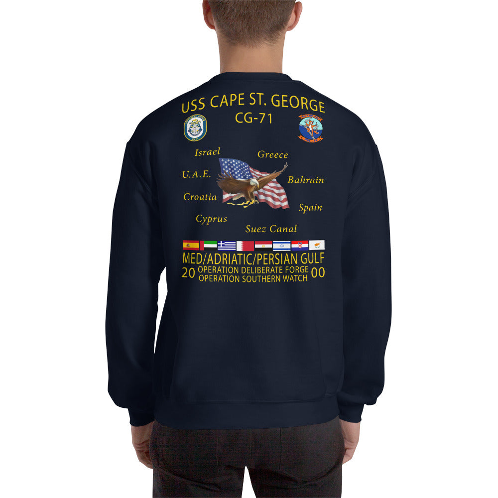 USS Cape St George (CG-71) 2000 Cruise Sweatshirt