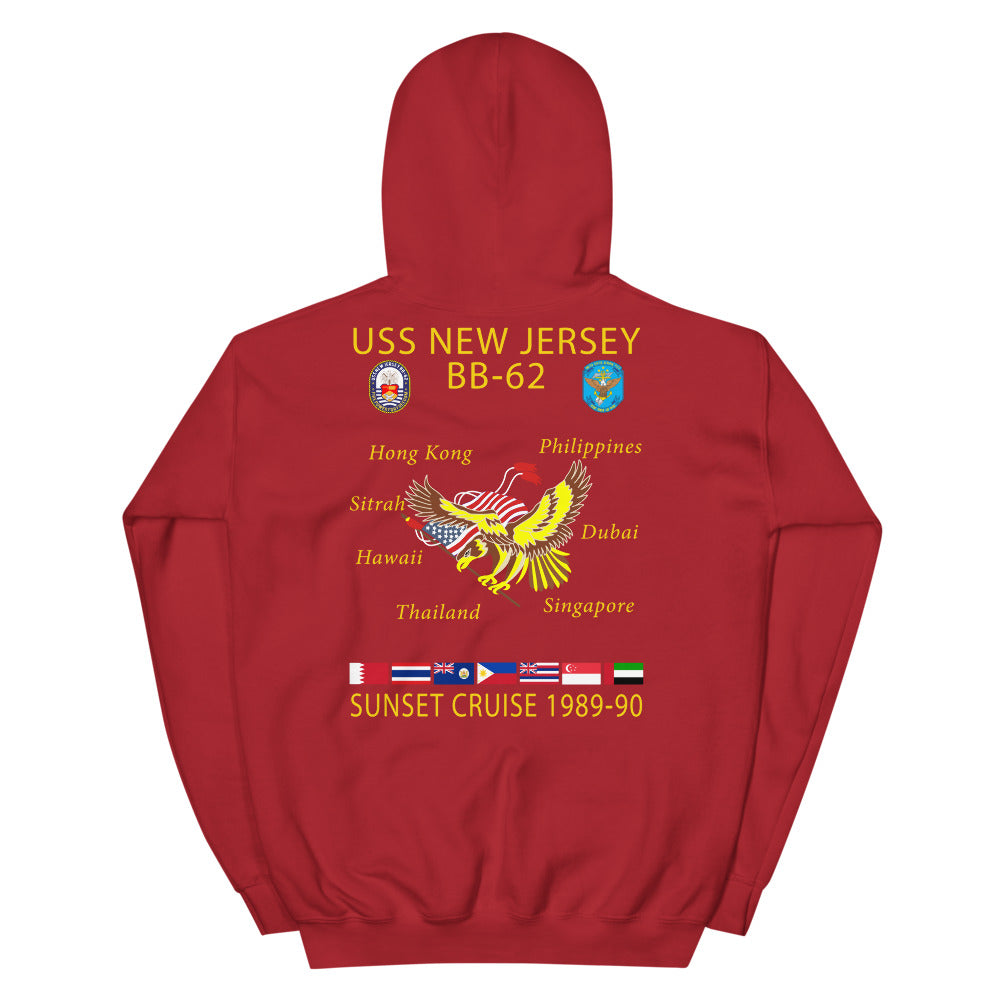 USS New Jersey (BB-62) 1989-90 Cruise Hoodie