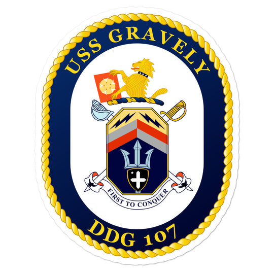 USS Gravely (DDG-107) Ship's Crest Vinyl Sticker