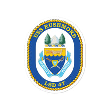 Load image into Gallery viewer, USS Rushmore (LSD-47) Ship&#39;s Crest Vinyl Sticker
