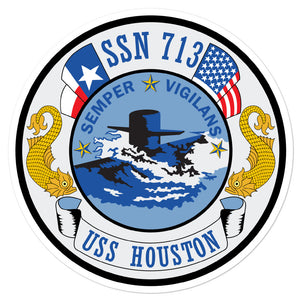USS Houston (SSN-713) Ship's Crest Vinyl Sticker