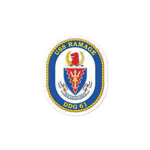 USS Ramage (DDG-61) Ship's Crest Vinyl Sticker