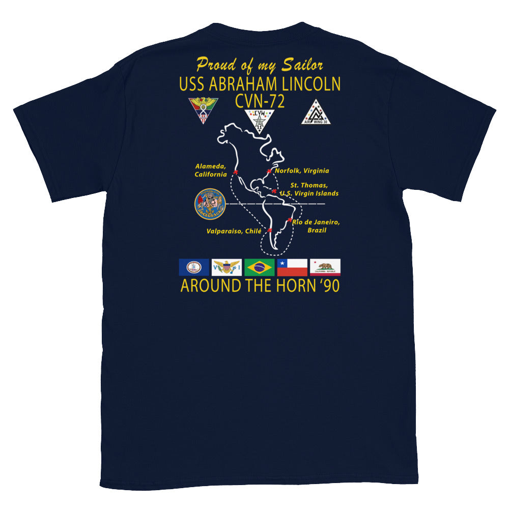 USS Abraham Lincoln (CVN-72) 1990 Cruise Shirt - FAMILY
