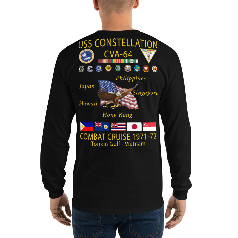 USS Constellation (CVA-64) 1971-72 Long Sleeve Cruise Shirt