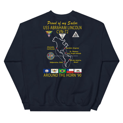 USS Abraham Lincoln (CVN-72) 1990 Cruise Sweatshirt - FAMILY