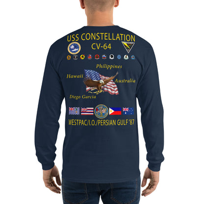 USS Constellation (CV-64) 1987 Long Sleeve Cruise Shirt