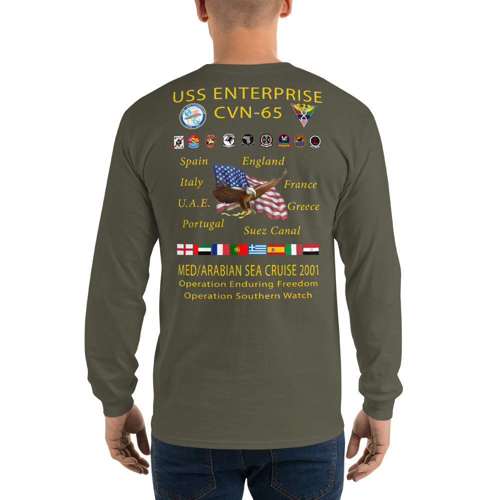 USS Enterprise (CVN-65) 2001 Long Sleeve Cruise Shirt