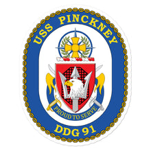 Load image into Gallery viewer, USS Pinckney (DDG-91) Ship&#39;s Crest Vinyl Sticker