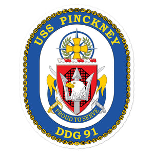 USS Pinckney (DDG-91) Ship's Crest Vinyl Sticker