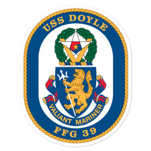 Load image into Gallery viewer, USS Doyle (FFG-39) Ship&#39;s Crest Vinyl Sticker