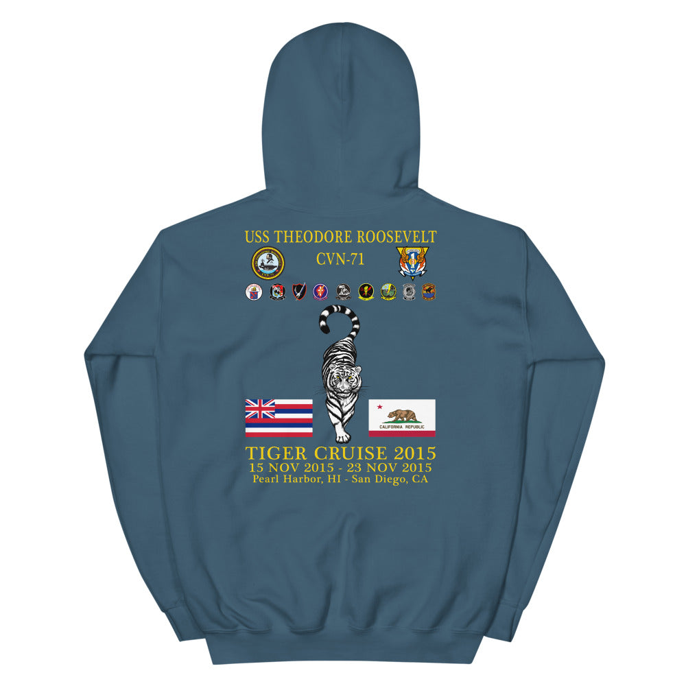 USS Theodore Roosevelt (CVN-71) 2015 Tiger Cruise Hoodie