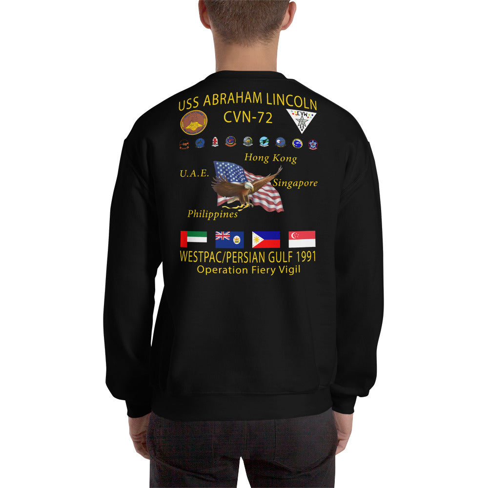 USS Abraham Lincoln (CVN-72) 1991 Cruise Sweatshirt