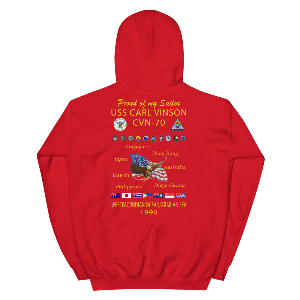 USS Carl Vinson (CVN-70) 1990 Cruise Hoodie - Family