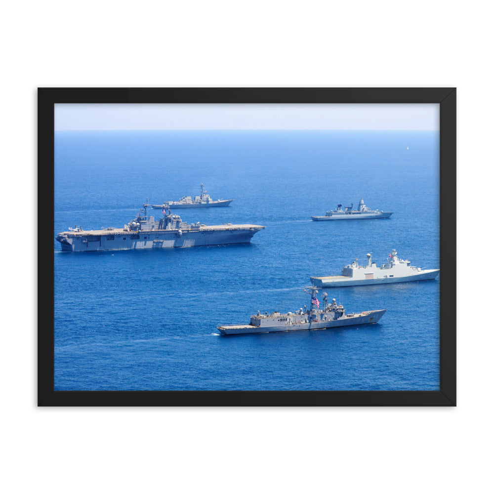 USS Wasp (LHD-1) Framed Ship Photo - Wasp Battlegroup