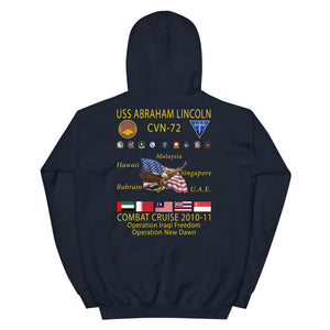 USS Abraham Lincoln (CVN-72) 2010-11 Cruise Hoodie