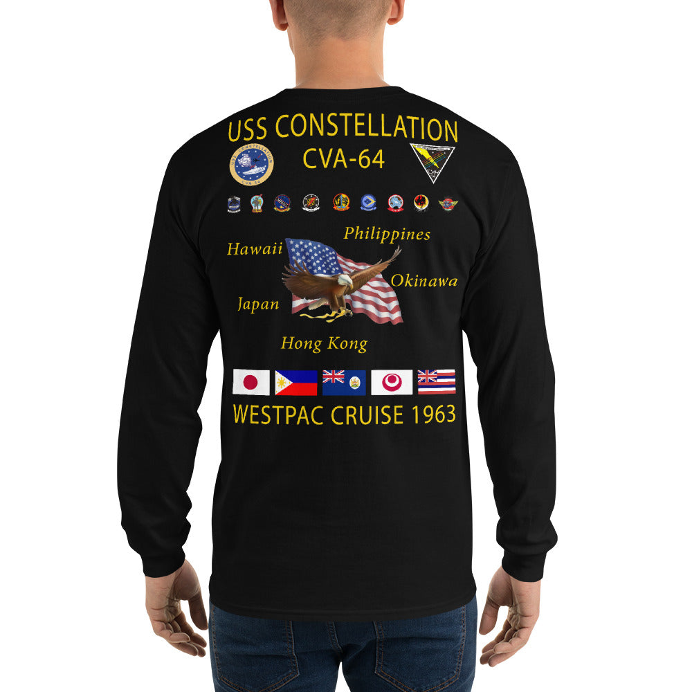 USS Constellation (CVA-64) 1963 Long Sleeve Cruise Shirt