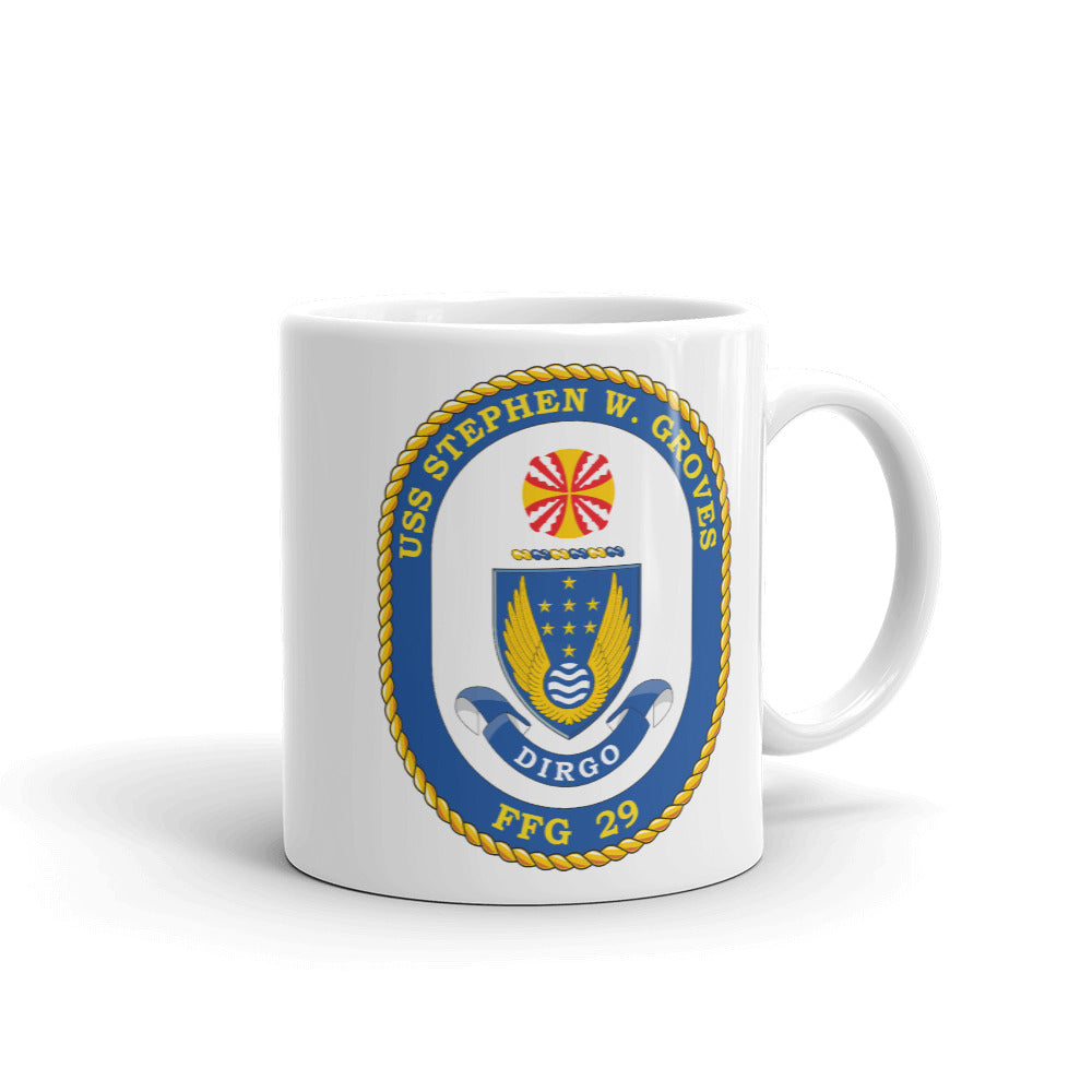 USS Stephen W. Groves (FFG-29) Ship's Crest Mug