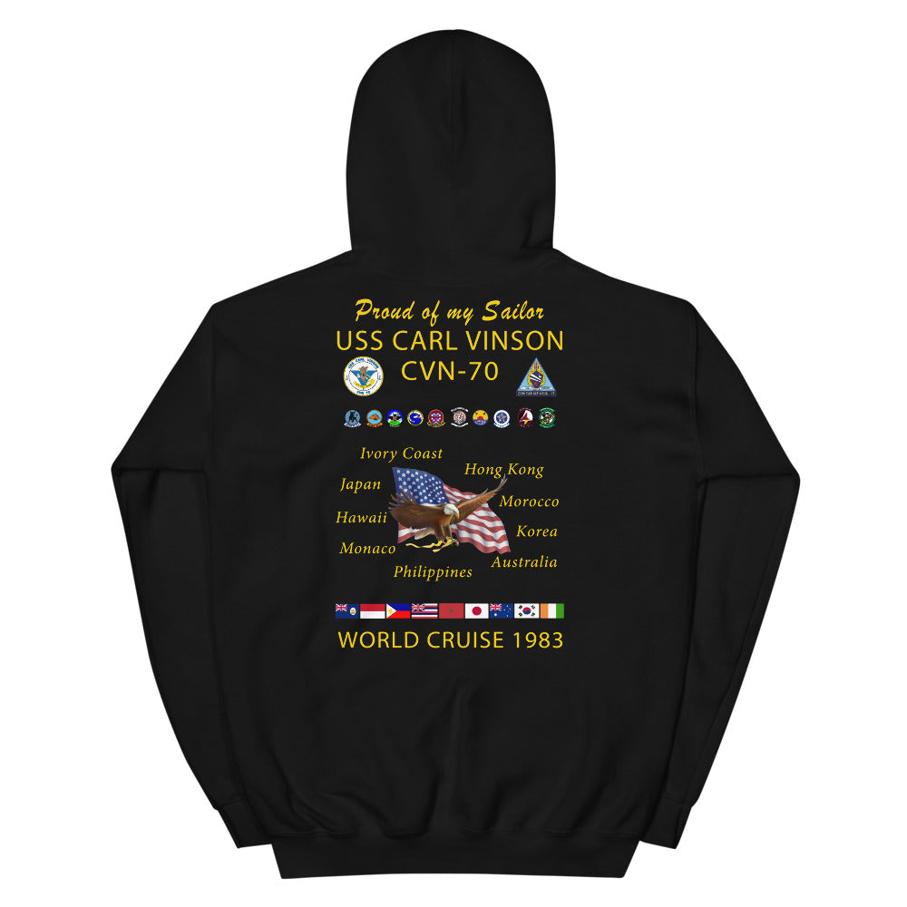 USS Carl Vinson (CVN-70) 1983 Cruise Hoodie - Family