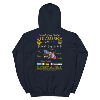 USS America (CV-66) 1993-94 Cruise Hoodie - FAMILY