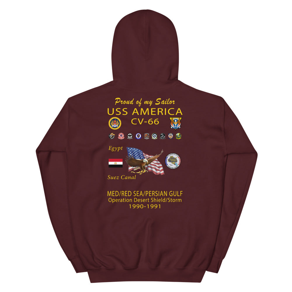 USS America (CV-66) 1990-91 Cruise Hoodie ver 1 - FAMILY