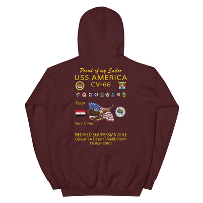 USS America (CV-66) 1990-91 Cruise Hoodie ver 1 - FAMILY
