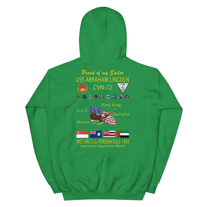 USS Abraham Lincoln (CVN-72) 1993 Cruise Hoodie - FAMILY