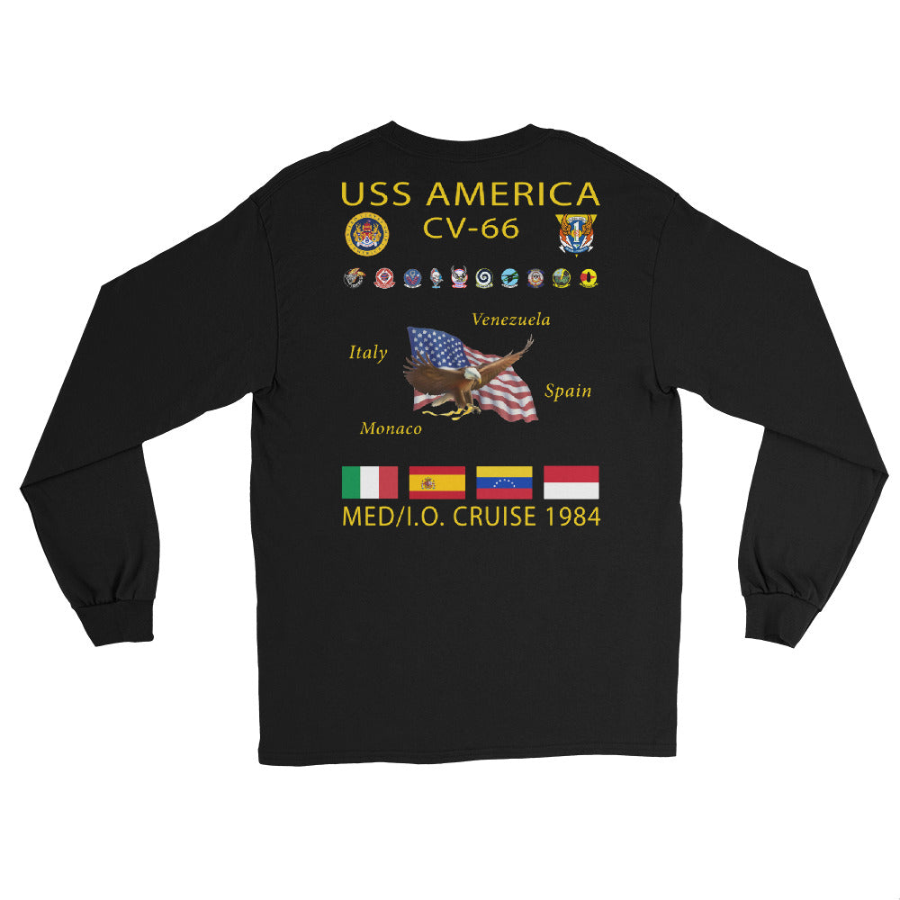 USS America (CV-66) 1984 Long Sleeve  Cruise Shirt