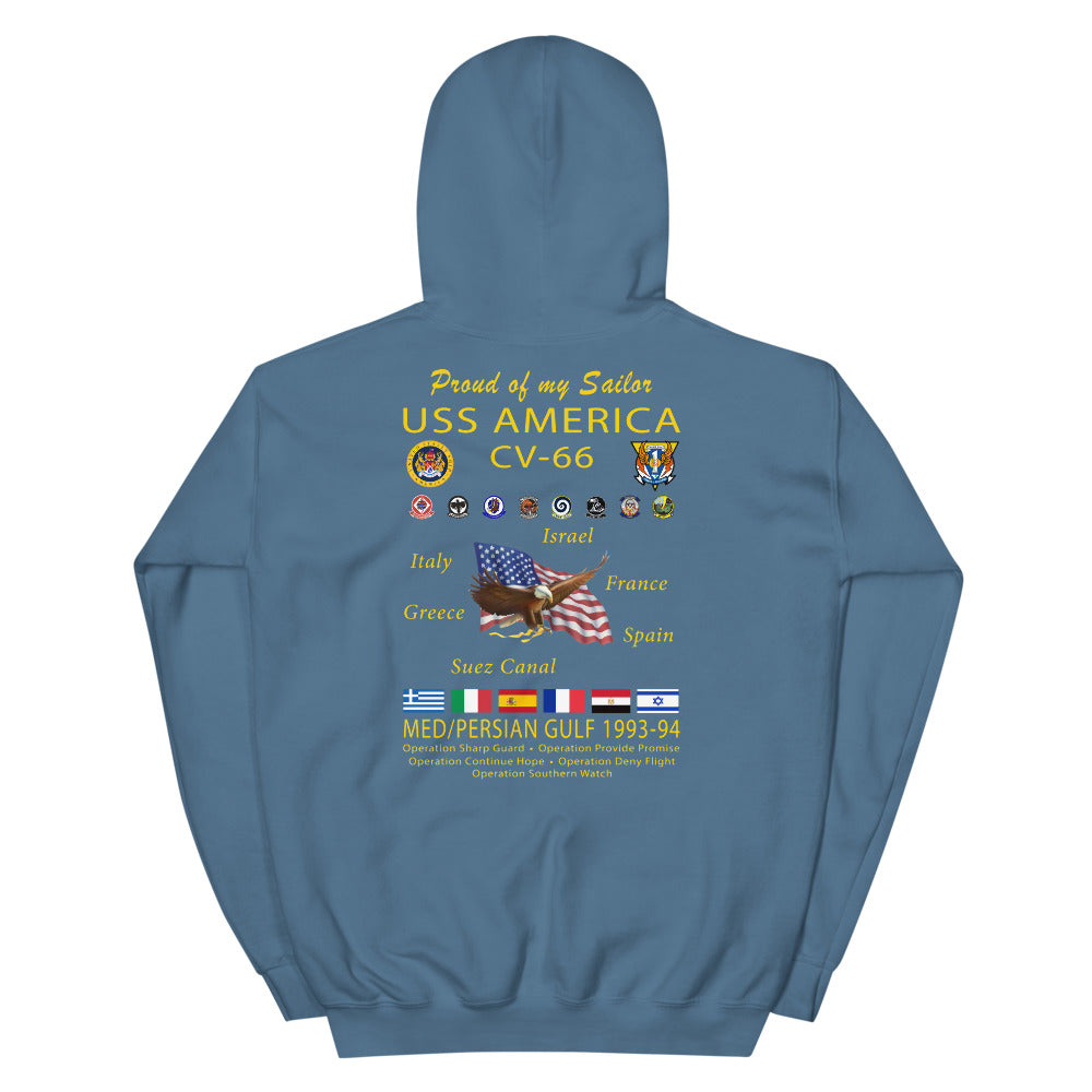 USS America (CV-66) 1993-94 Cruise Hoodie - FAMILY