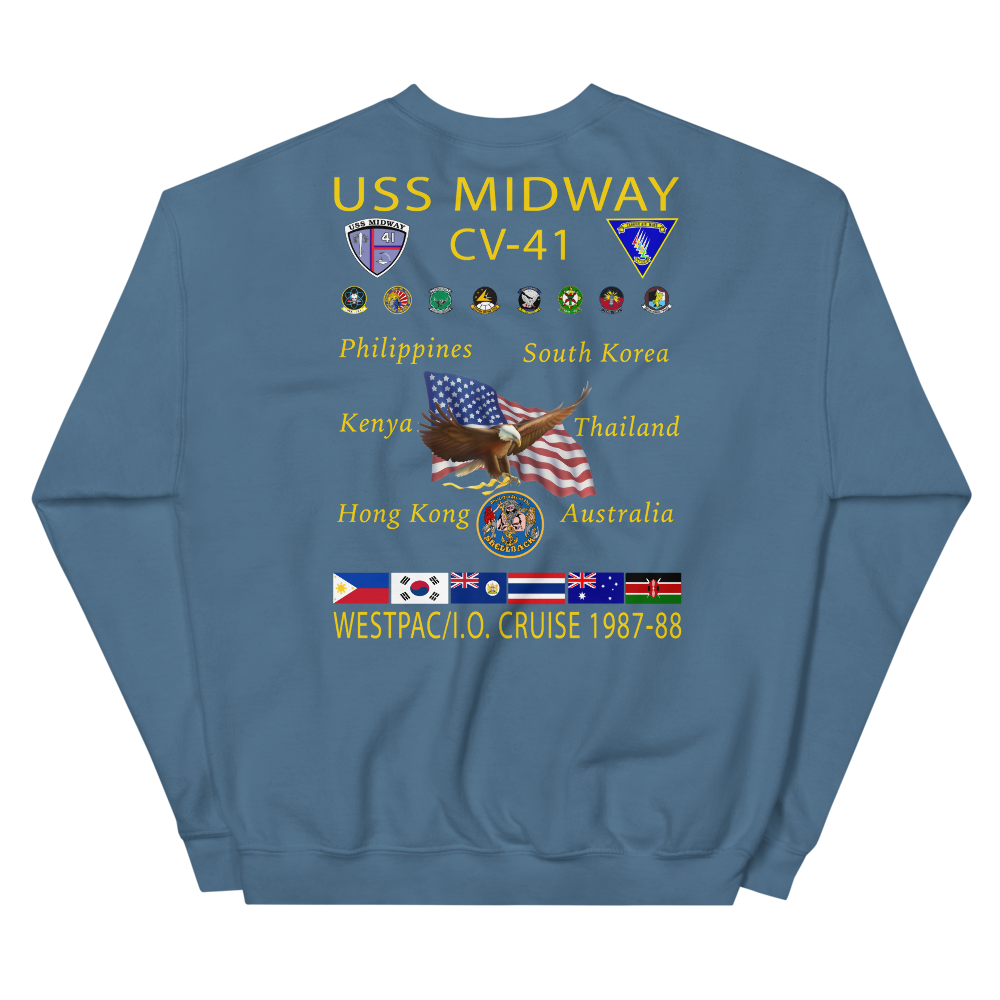 USS Midway (CV-41) 1987-88 Cruise Sweatshirt