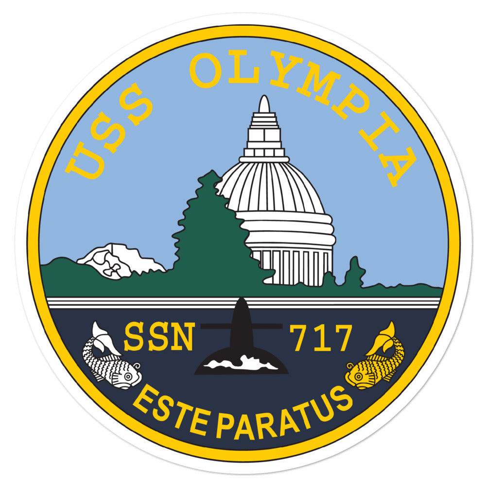 USS Olympia (SSN-717) Ship's Crest Vinyl Sticker
