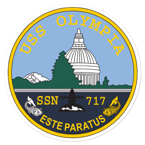 USS Olympia (SSN-717) Ship's Crest Vinyl Sticker