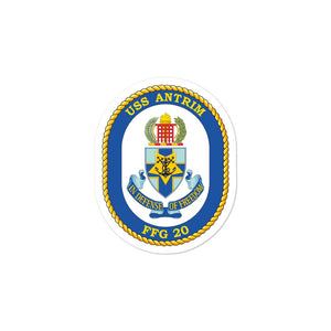 USS Antrim (FFG-20) Ship's Crest Vinyl Sticker